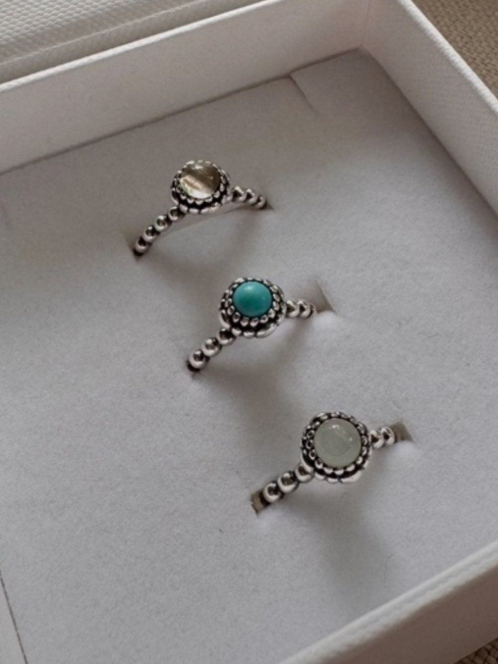 Retired Pandora Stackable Ring Set | Silver | 3 Rings | size 5.5